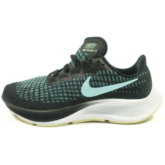 Nike Zoom Pegasus 37 Running Shoes - Women's Size 7 - Black Green - Picture 1 of 9